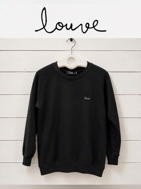 LOUVE Black Crewneck Sweatshirt – Size S/P